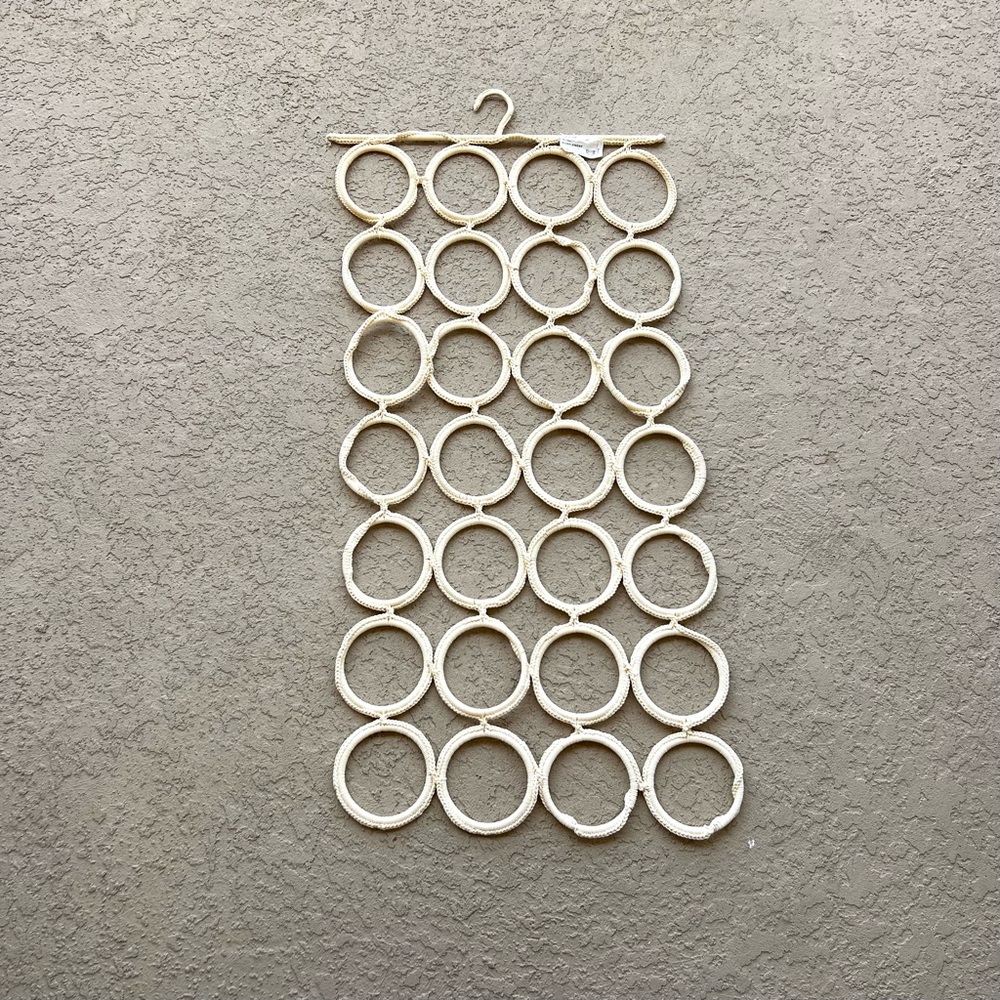 Ikea Komplement Ivory Macrame Scarf Tie Belt Hanger Holder Organizer 28 Circles